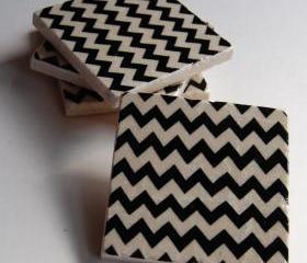 Black Chevron coasters
