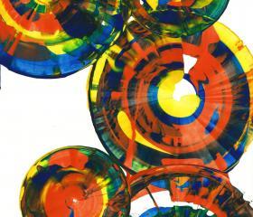 Abstract Expressionism Modern Art Abstract Paintings - Crazy Round Circles -- 864.121811 