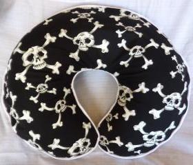 Boppy Nursing Pillow Cover Punk Rock Black and White Skull and Crossbones
