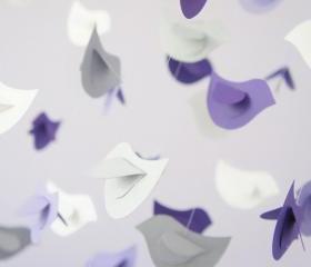 Baby Bird Nursery Mobile in Purple, Gray, & White- Baby Shower Gift, Photographer Prop