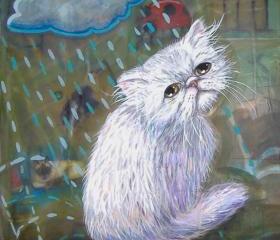 Persian cat postcard
