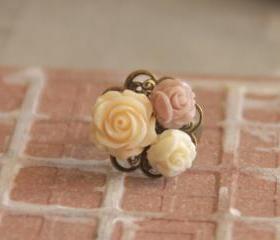 Maison cocktail ring antique brass signature ring