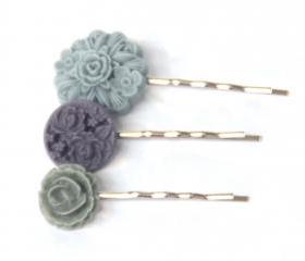 Flower bobby pins: Lavender charm Furano Murasaki