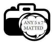 Special Order 5 x 7 Glossy, Black Matted, Not Framed