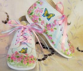 Toddler Shoes Leather Girl Butterfly Dressy Wedding 4.5 B