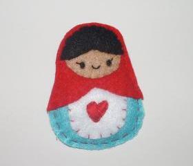 Matryoshka Doll Felt Brooch