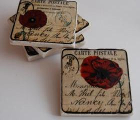 Red Poppies coasters