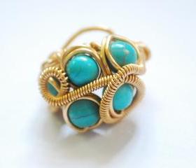 Wire Wrapped Turquoise Ring