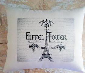 Eiffel Tower Pillow, French Country Home, Cottage Decor, Paris