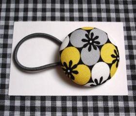 XL Ponytail Holder, Gray Black and Yellow