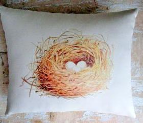 Bird Nest Pillow, French Country Home, French Decor, Cottage Decor, Farmhouse