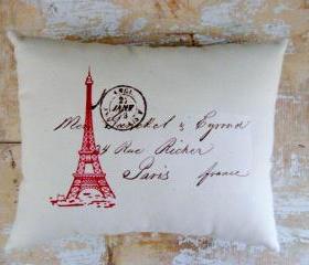 Eiffel Tower Pillow, French Country Home, Paris, French Decor, Postal