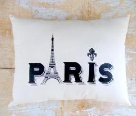 Paris Pillow, Eiffel Tower, French Country Home, Cottage Decor, Paris Decor