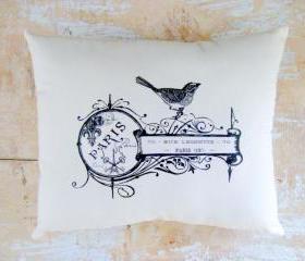 Bird Pillow, French Country Home, French Decor, Cottage Decor