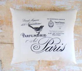 Bird Pillow, French Decor, Paris, French Country Home, Cottage Decor