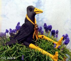 Crow Cloth Soft Sculpture Primitive Doll