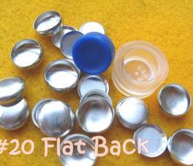 Covered Button Kit FLAT BACKS - 1/2 inch - Size 20