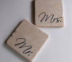 Mr & Mrs stone coasters