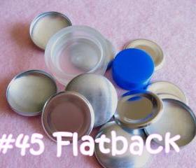 Covered Button Kit FLAT BACKS - 1 1/8 inches - Size 45