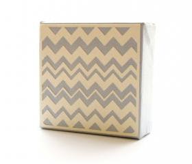 Gray and Cream Chevron Art Block