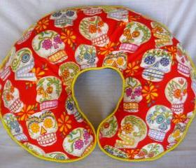Sugar Skulls Boppy Nursing Pillow Cover Red Skulls