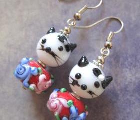 Cute White Kitty Earrings