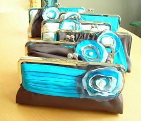 Modern Bride Bridal and Bridesmaids' Clutch in Satin Customized in your own Wedding Colors