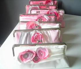 Modern Bride Bridesmaids' Clutch in Satin Customized in your own Wedding Colors