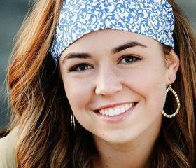 Spring Headband, Blue Swirl Hairband, Womens/Teens Bandana- Blue Floralia