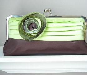 Modern Bride - Satin Bridal Clutch with Pleated Detail - Customized in your own Wedding Colors