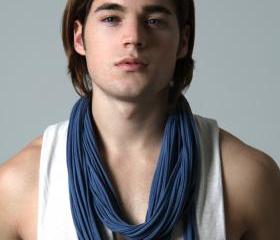 Circle Scarf Necklace - Infinity Loop Scarves - Night Blue - Necklush