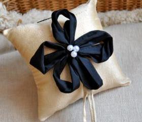 Bianca Dupioni Silk Ring Bearer's Pillow - Customizable in your own wedding colors