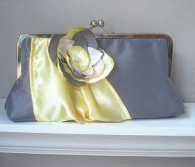 Modern Bride Bridal and Bridesmaids' Clutch in Satin Made to Order and Customizable in your own Wedding Colors