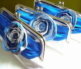 Modern Bride Bridal and Bridesmaids' Clutch in Satin Customized in your own Wedding Colors