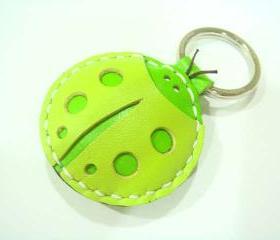 Penny the ladybug leather charm ( Green )