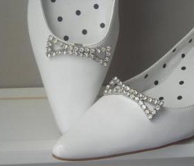 Vintage Rhinestone Shoe Clips in lovely bow shape