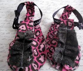 T Strap Sandals Pink Leopard For Babies