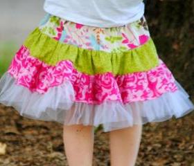 Pdf Pattern, Twirly Swirly Skirt, Sewing Pattern, 2 to 10 years of age, For beginners