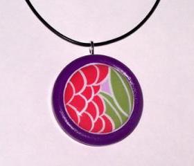 Hand Painted Wooden Pendant Necklace