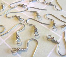 Sale - 100pcs Surgical Stainless Steel French Hook Earwires with Backs