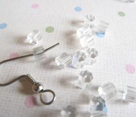 100 Clear Plastic Rubber French Hook Earring Backs