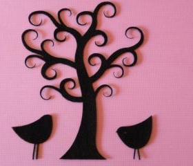 Curly tree with birds 