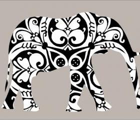 Elephant Wall Decals Fabric Sticker