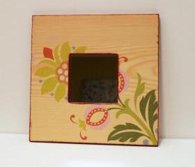 Wall Mirror Decorative Floral Maple Wood