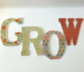 Custom Names Words Decoupaged Wood Letters