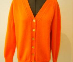 Bright Orange Retro Cardigan