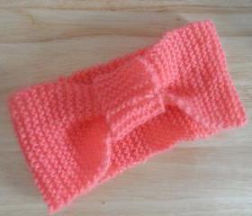 Handmade Knitted Headband Pink