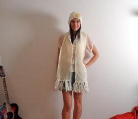 Handmade Knitted Yellow Scarf