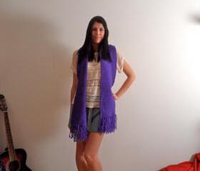 Handmade Knitted Purple Scarf