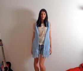 Handmade Knitted Blue Scarf